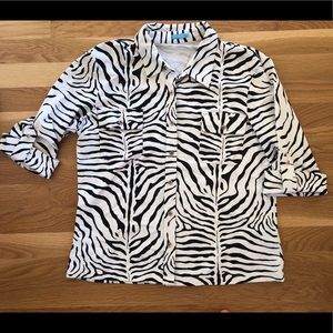 J. McLaughlin Animal Print Button-Down